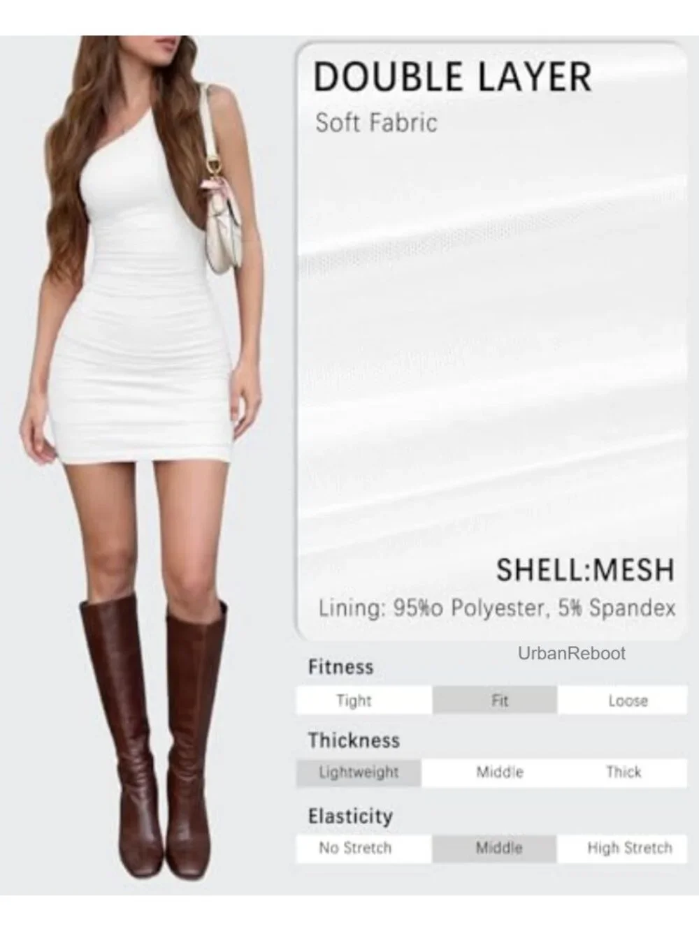 One Shoulder Ruched Bodycon Sleeveless Mini Party Dress Mesh